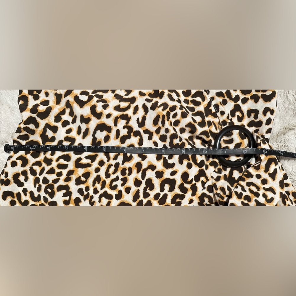 Love Tree Junior’s Leopard Print Mini Buckle Wrap Dress - Picture 6 of 10